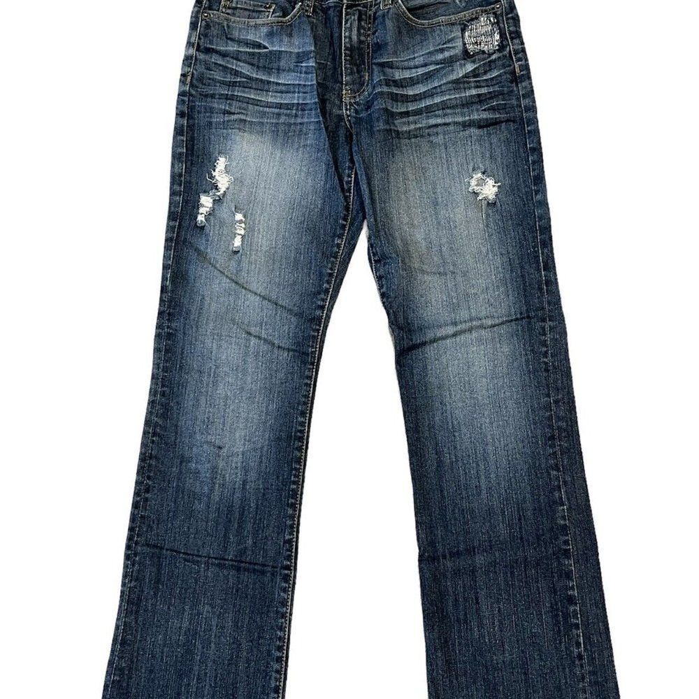 Kenneth Cole Dark Wash Faded Distressed Men’s Denim Jeans Size W 28” x L 30”